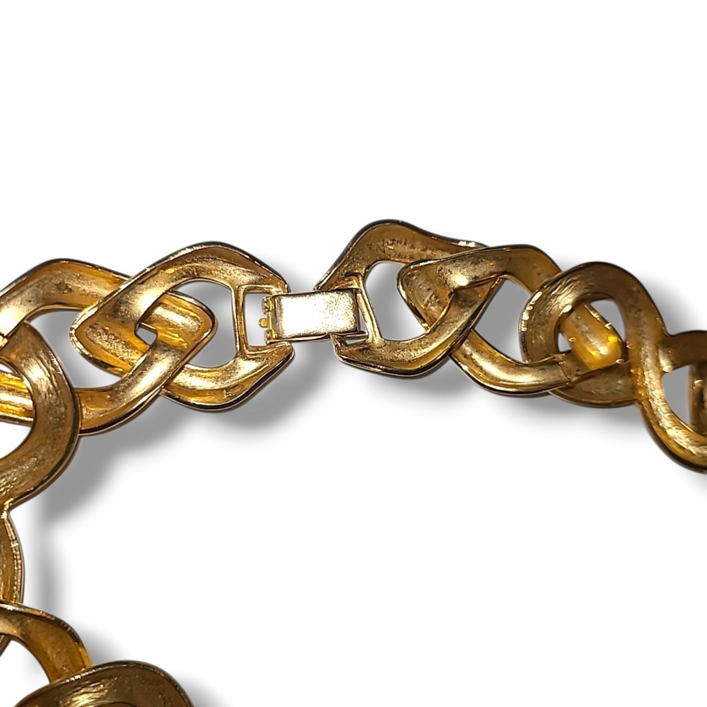 Vintage Chunky Gold Tone‎ Chain Necklace 18in Statement Link 80s 90s Bold - Picture 3 of 3